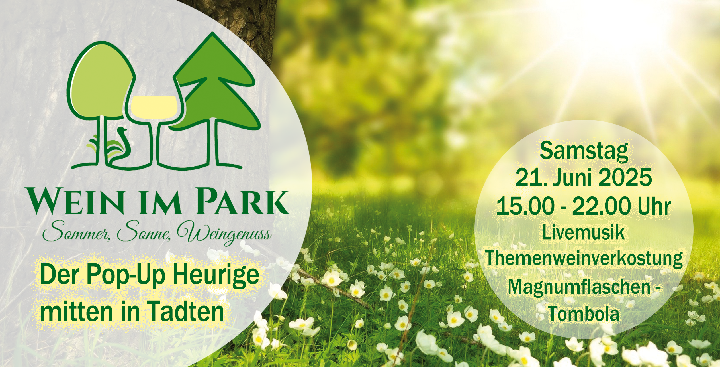 Flyer vom Wein im Park - Vorderseite